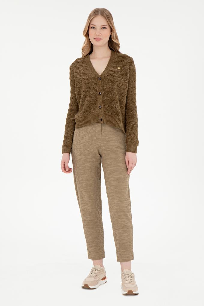 Kadın Haki Örme Pantolon