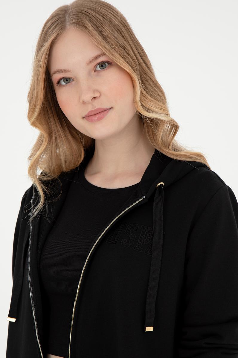 Kadın Siyah Kapüşonlu Sweatshirt