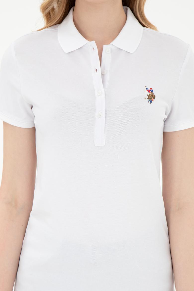 Kadın Beyaz Basic Polo Yaka Tişört - 50280037020