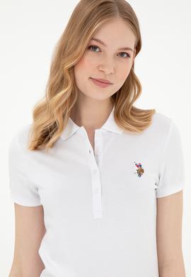 Kadın Beyaz Basic Polo Yaka Tişört - 50280037020