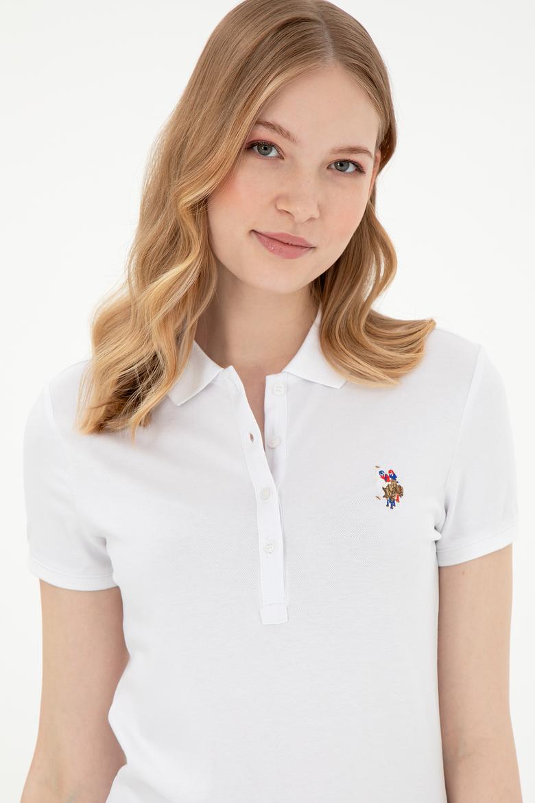 Kadın Beyaz Basic Polo Yaka Tişört - 50280037020