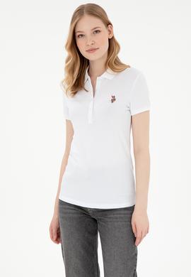 Kadın Beyaz Basic Polo Yaka Tişört - 50280037020