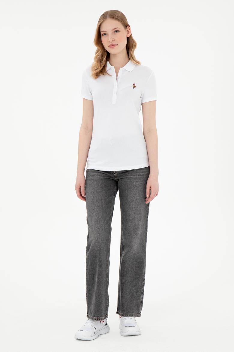 Kadın Beyaz Basic Polo Yaka Tişört - 50280037020