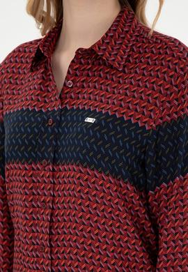 Kadın Bordo Uzun Kollu Gömlek - 50291099003