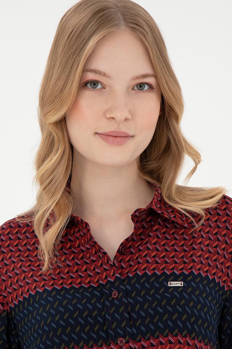 Kadın Bordo Uzun Kollu Gömlek - 50291099003