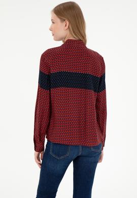 Kadın Bordo Uzun Kollu Gömlek - 50291099003