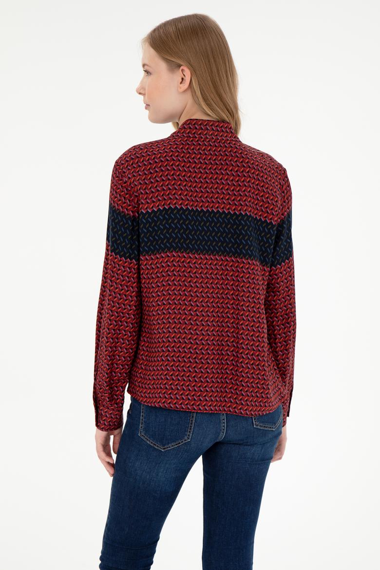 Kadın Bordo Uzun Kollu Gömlek - 50291099003