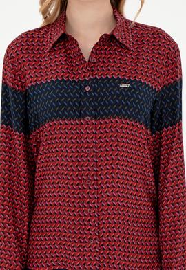 Kadın Bordo Uzun Kollu Gömlek - 50291099003