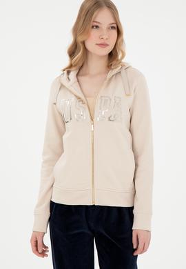 Kadın Taş Kapüşonlu Fermuarlı Sweatshirt - 50300886011