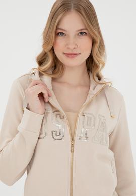 Kadın Taş Kapüşonlu Fermuarlı Sweatshirt - 50300886011