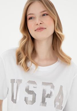 Kadın Beyaz Bisiklet Yaka Basic Tişört - 50300850009