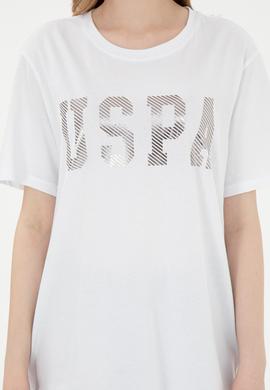 Kadın Beyaz Bisiklet Yaka Basic Tişört - 50300850009