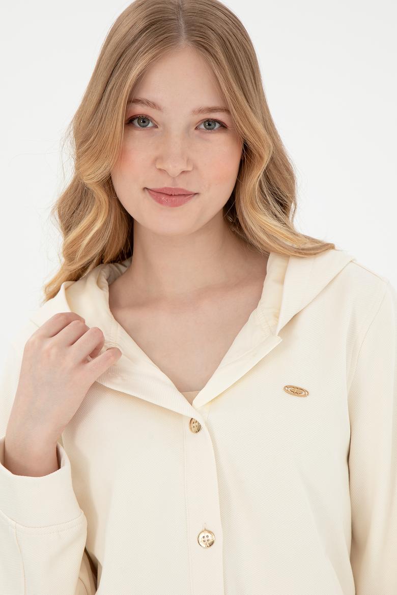 Kadın Krem Sweatshirt - 50292441021