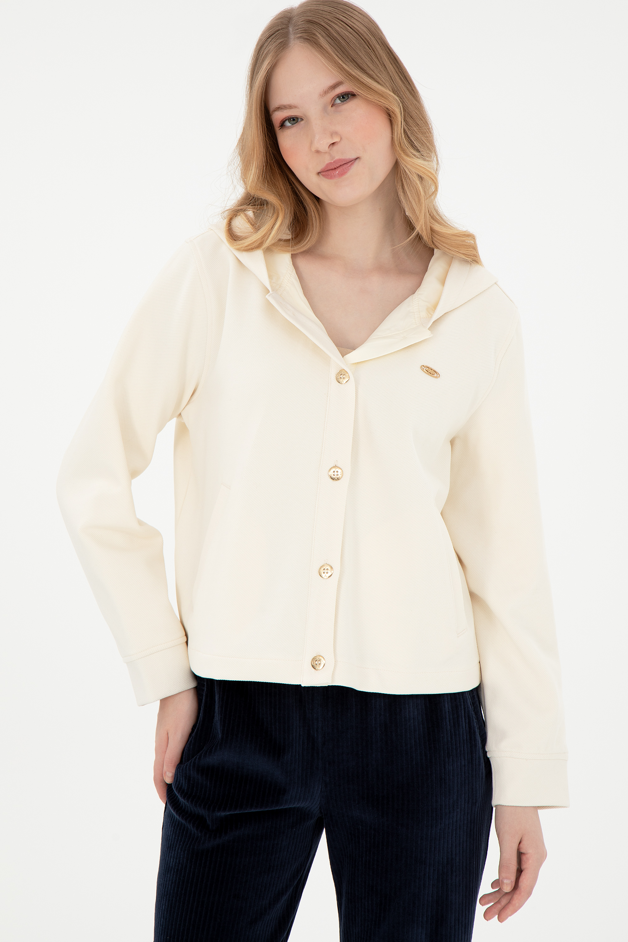 Kadın Krem Sweatshirt - Image 3
