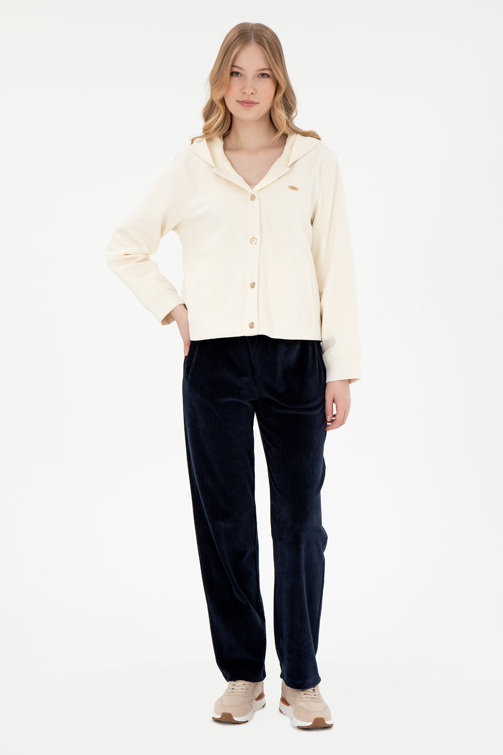 Kadın Krem Sweatshirt - Image 4