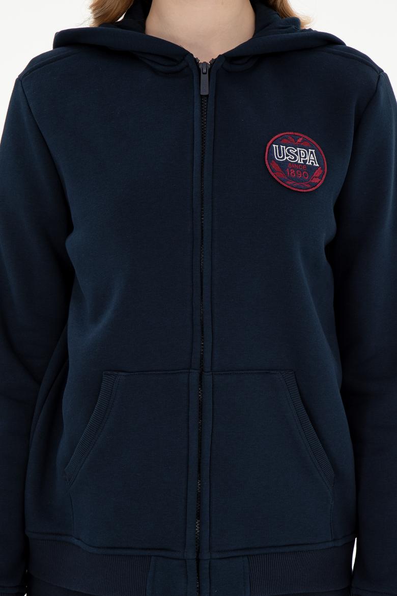 Kadın Lacivert Şardonlu Kapüşonlu Sweatshirt - 50296338008