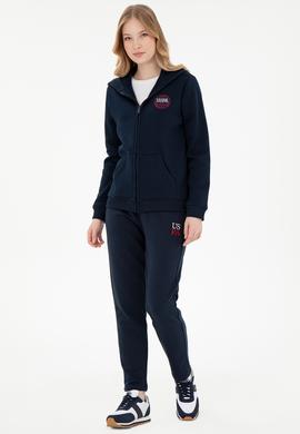 Kadın Lacivert Şardonlu Kapüşonlu Sweatshirt - 50296338008