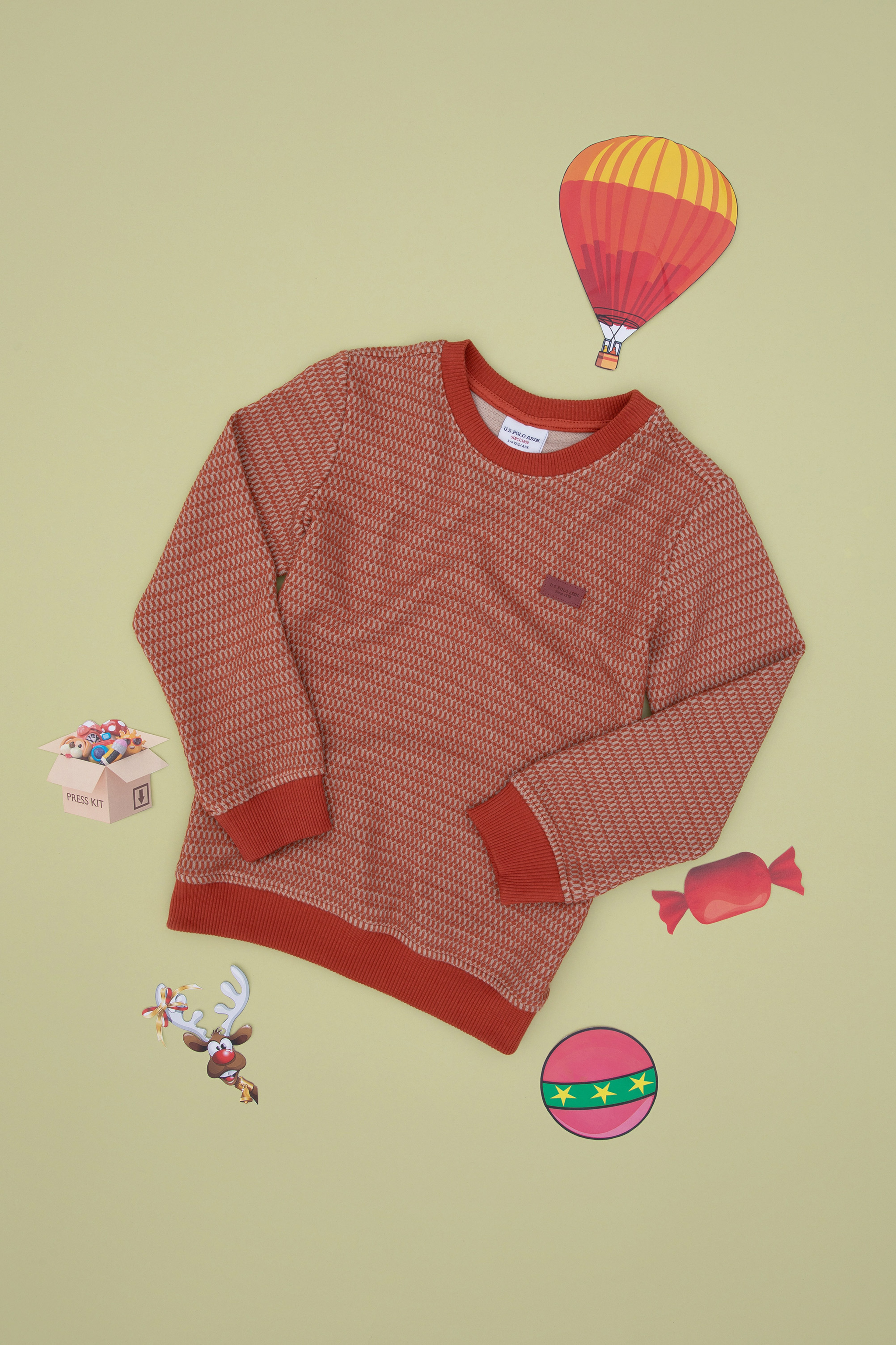 Erkek Çocuk Kiremit Sweatshirt - Image 1