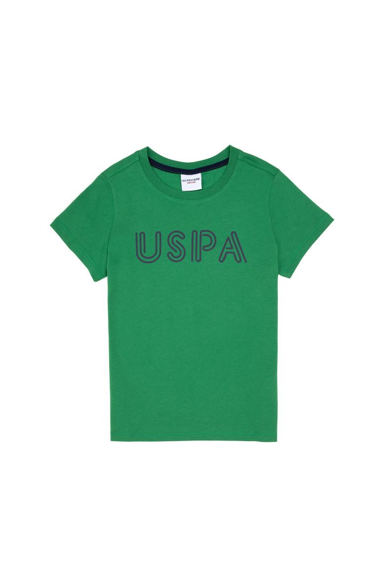 Erkek Çocuk Yeşil Basic Bisiklet Yaka Tişört