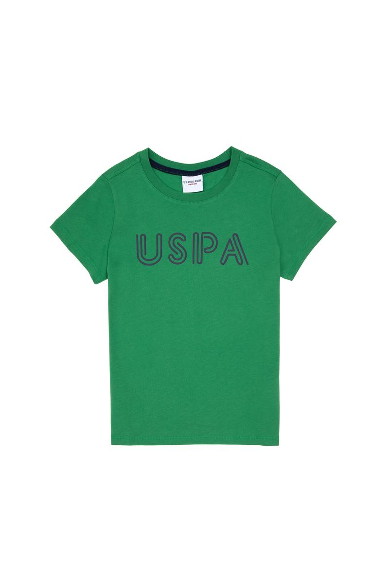 Erkek Çocuk Yeşil Basic Bisiklet Yaka Tişört