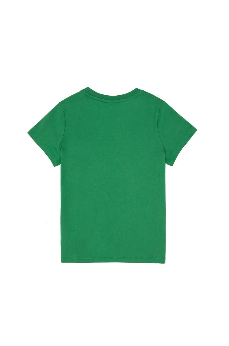 Erkek Çocuk Yeşil Basic Bisiklet Yaka Tişört