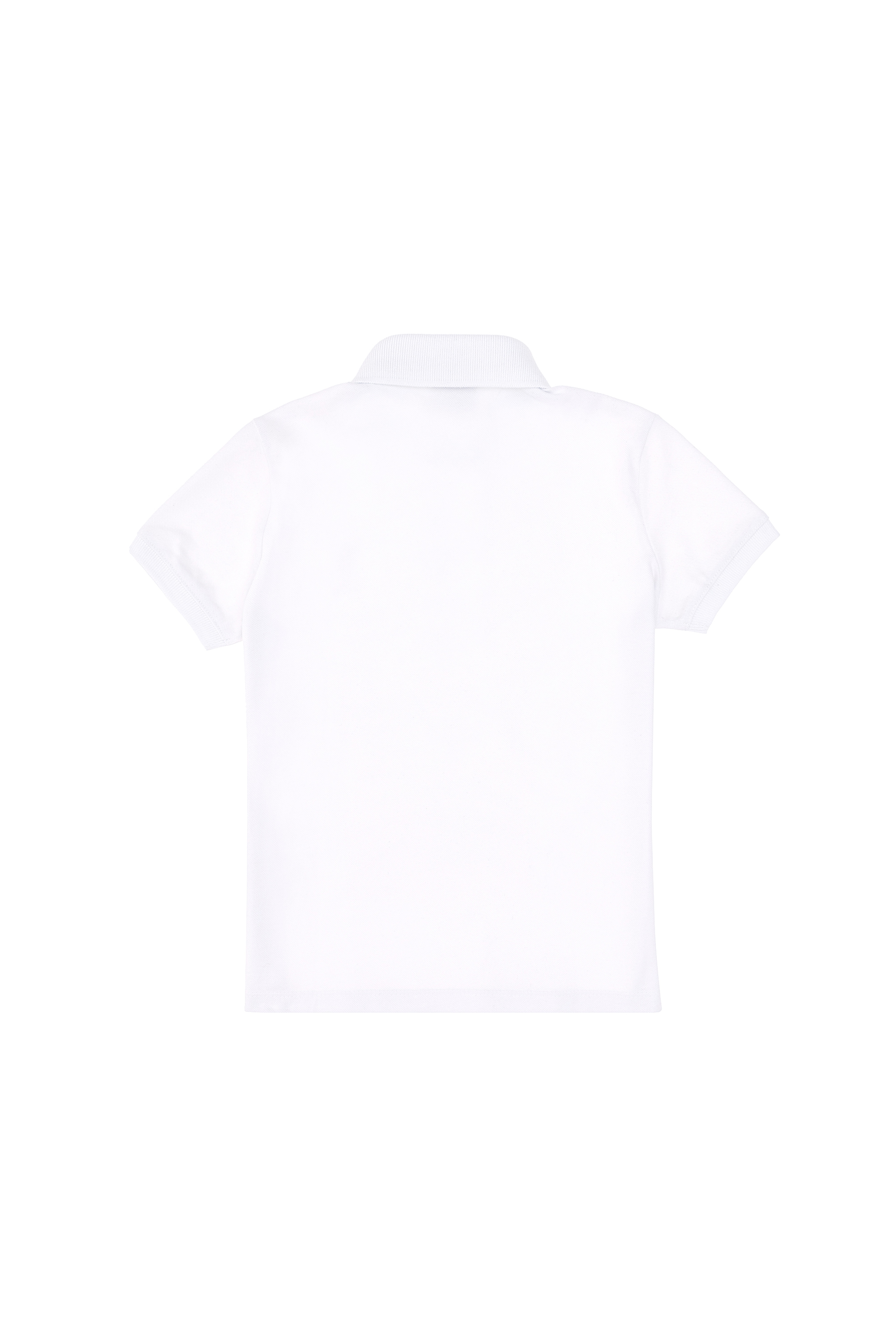 Kız Çocuk Beyaz Polo Yaka Basic Tişört - Image 3
