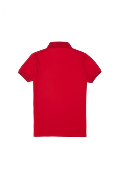 Kız Çocuk Kırmızı Polo Yaka Basic Tişört