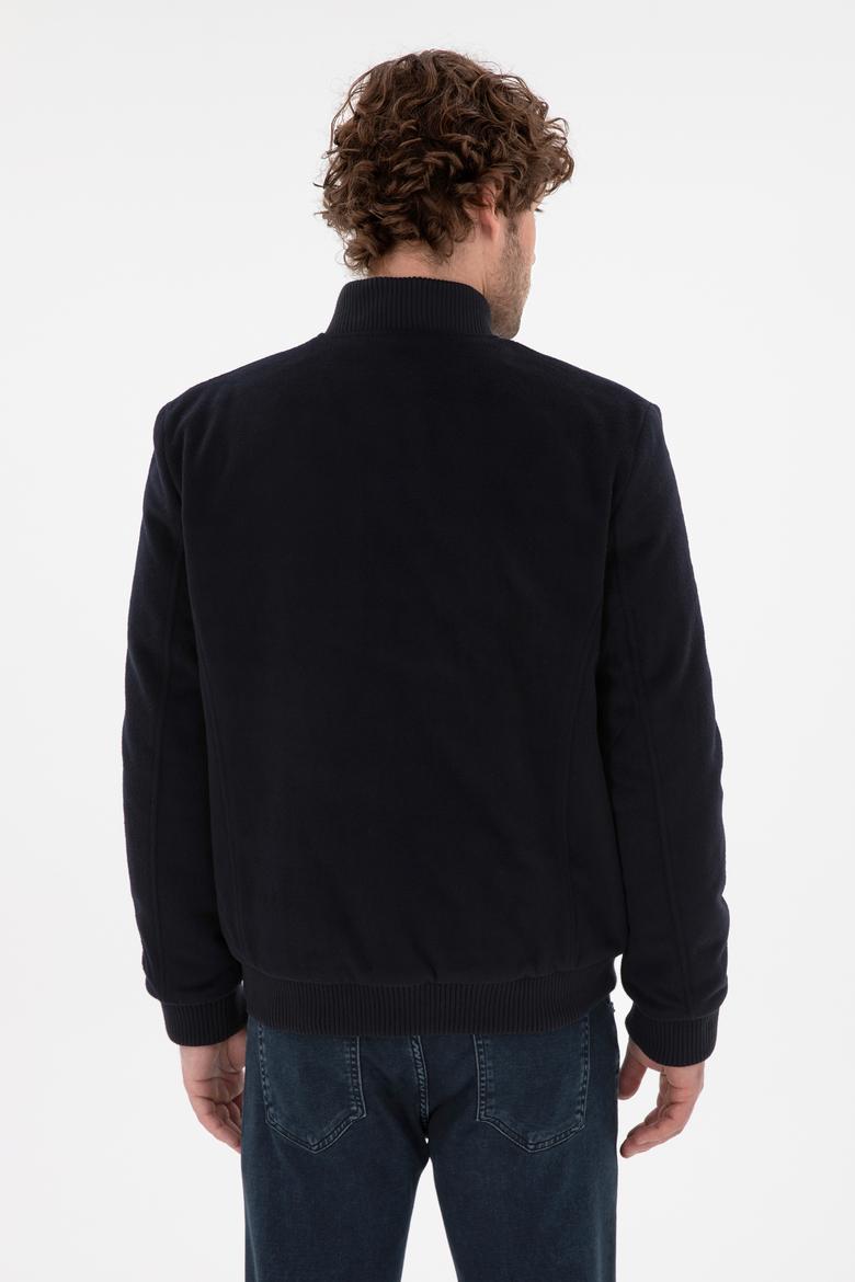 Erkek Lacivert Kaşe Mont - 50290768007