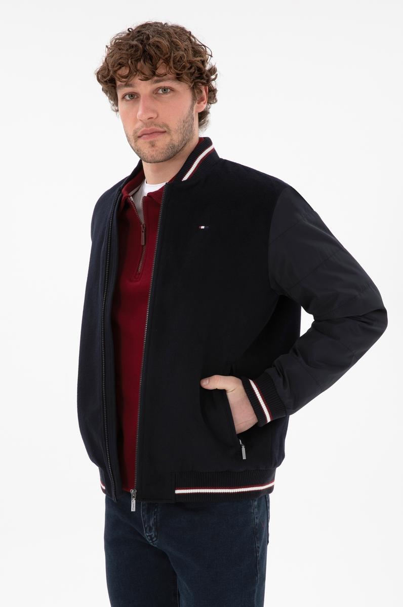 Erkek Lacivert Kaşe Mont