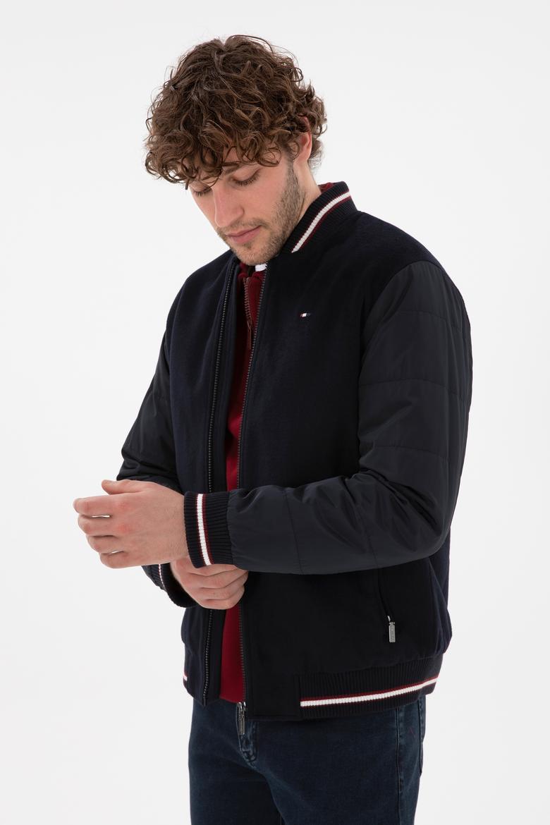 Erkek Lacivert Kaşe Mont - 50291291006