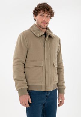 Erkek Açık Haki Kaşe Mont - 50290810028