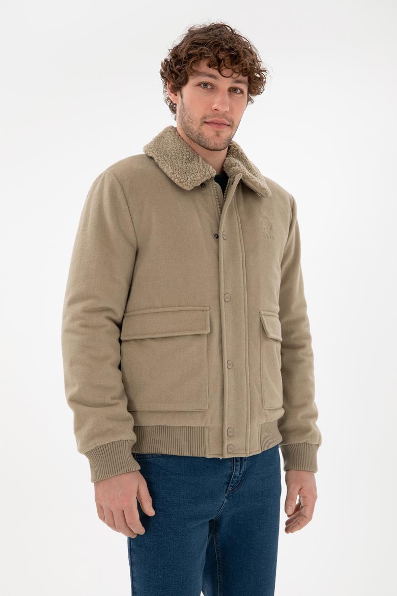 Erkek Açık Haki Kaşe Mont - 50290810028