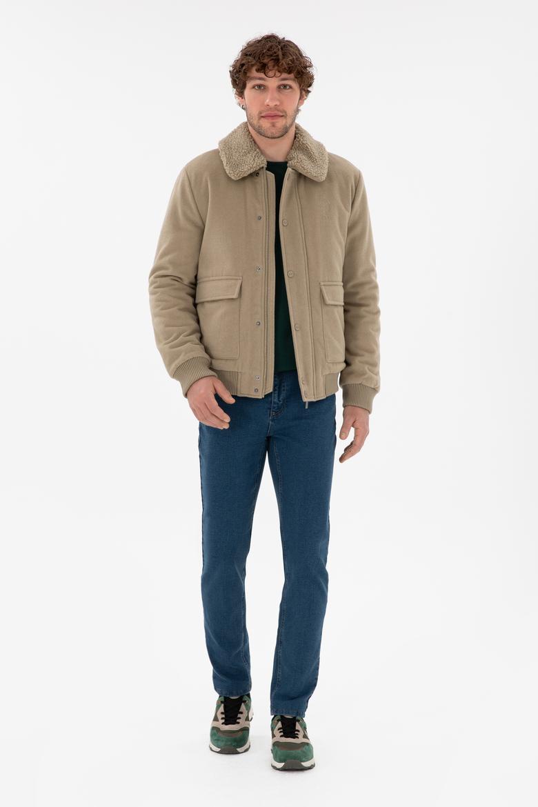 Erkek Açık Haki Kaşe Mont - 50290810028