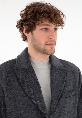 Erkek Lacivert Kaşe Kaban - 50291731004