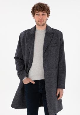 Erkek Lacivert Kaşe Kaban - 50291731004