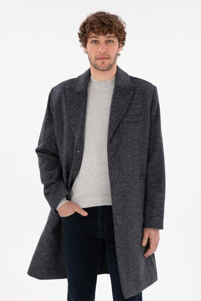 Erkek Lacivert Kaşe Kaban