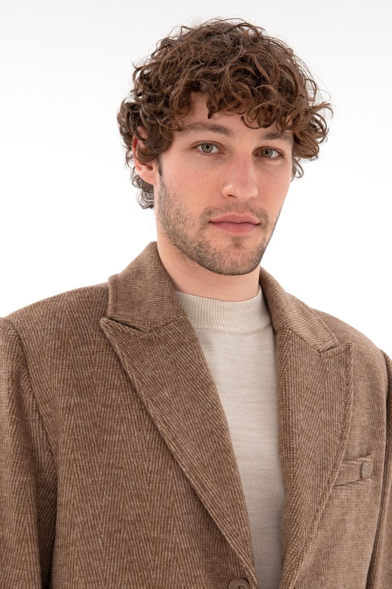 Erkek Kahverengi Kaşe Kaban - 50291731018