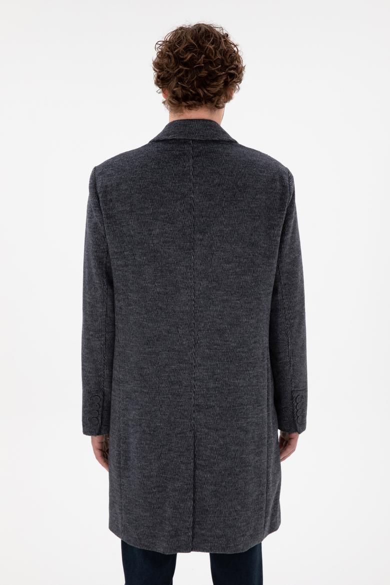 Erkek Lacivert Kaşe Kaban - 50291731004