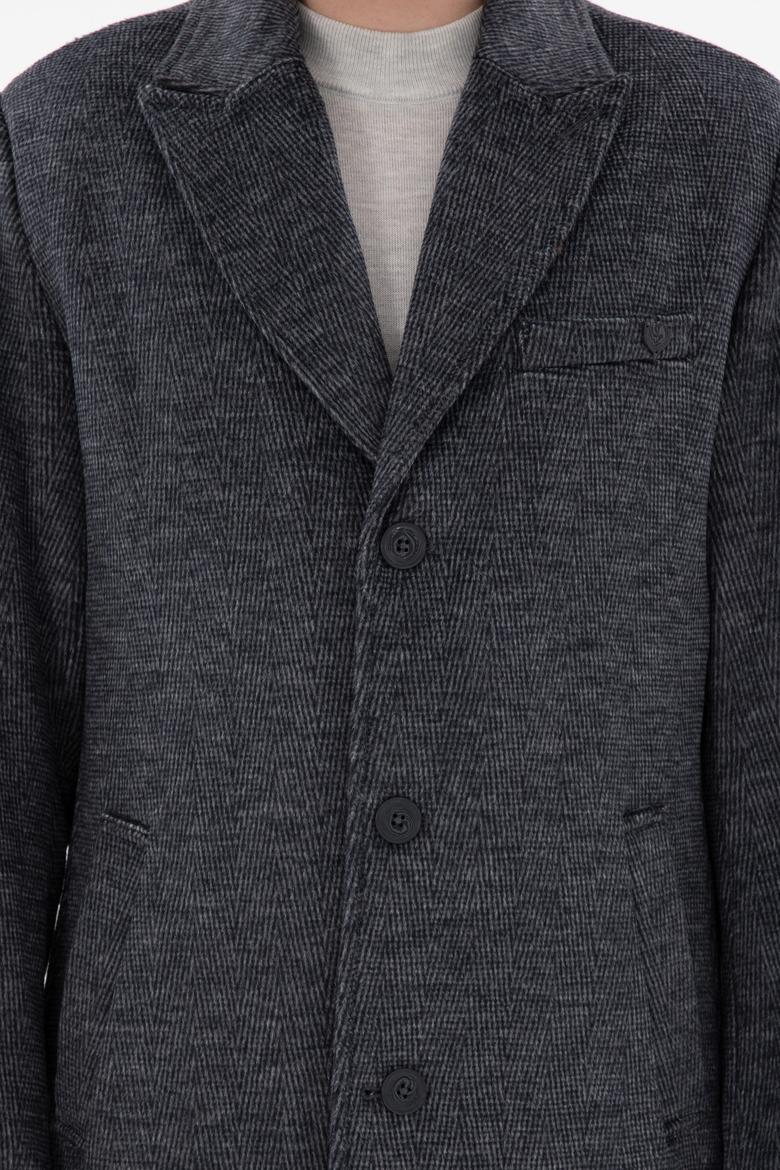 Erkek Lacivert Kaşe Kaban - 50291731004