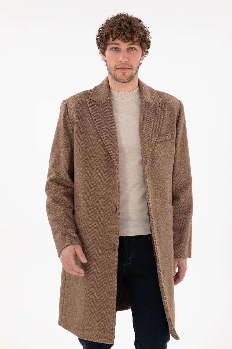 Erkek Kahverengi Kaşe Kaban