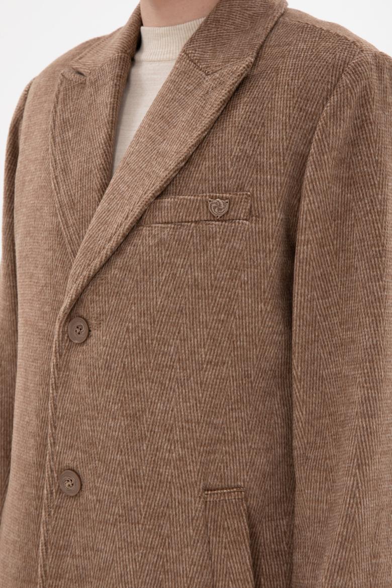 Erkek Kahverengi Kaşe Kaban - 50291731018