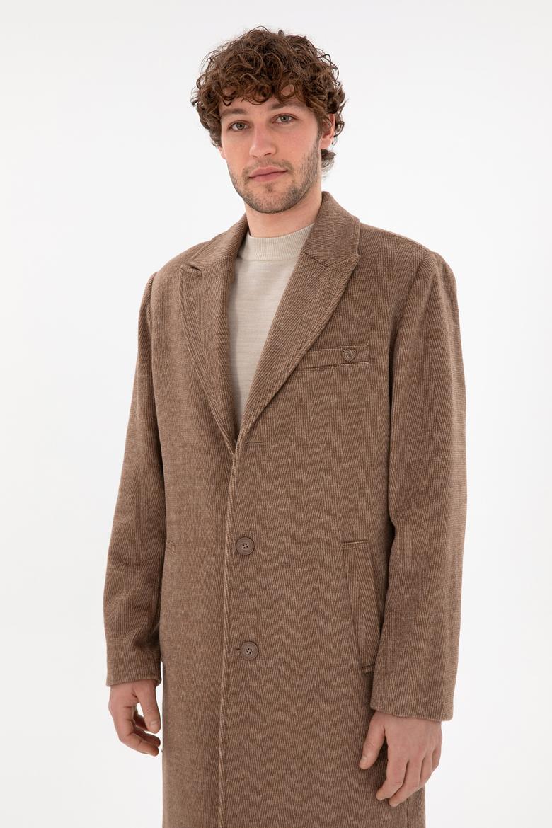 Erkek Kahverengi Kaşe Kaban - 50291731018