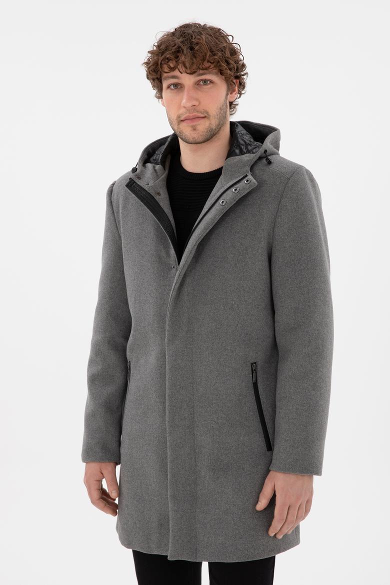 Erkek Gri Kaşe Kaban - 50291709002