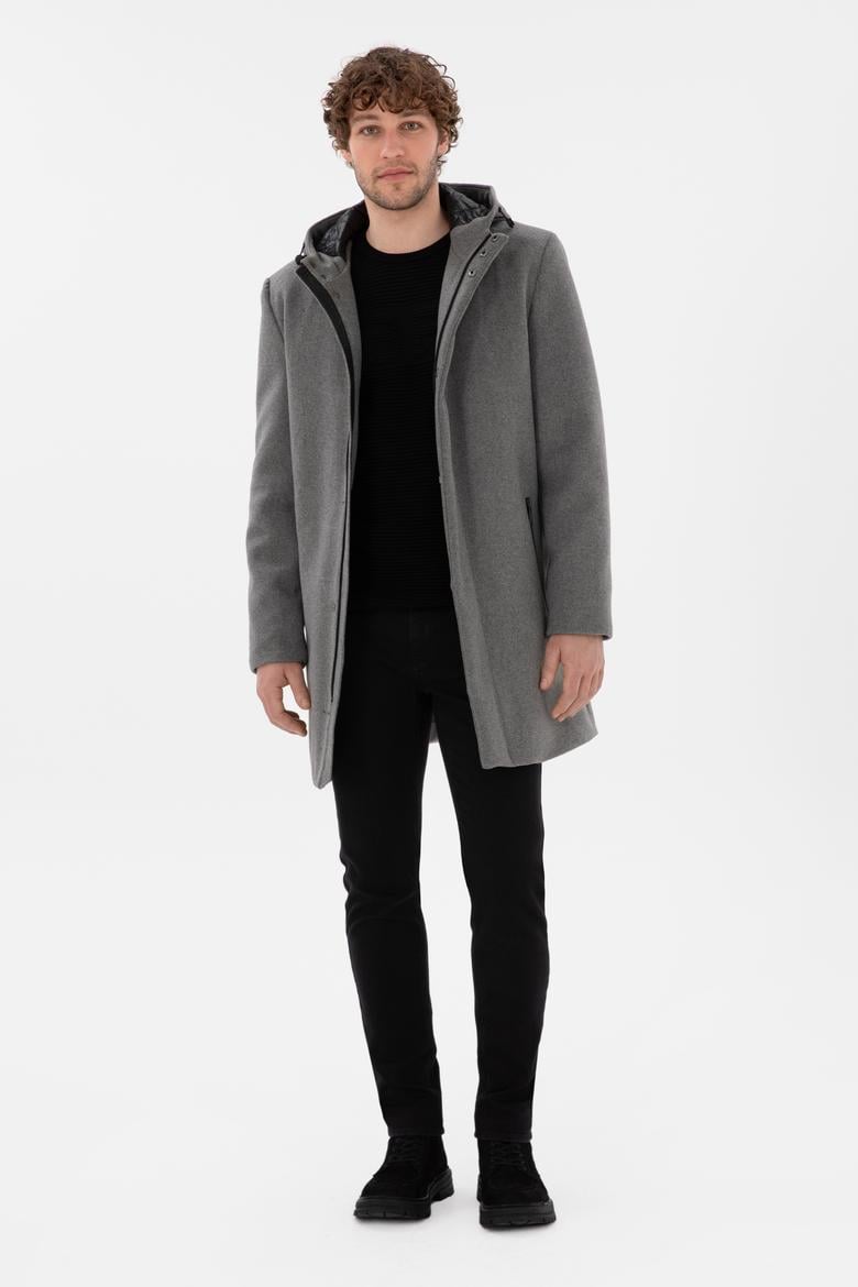 Erkek Gri Kaşe Kaban - 50291709002