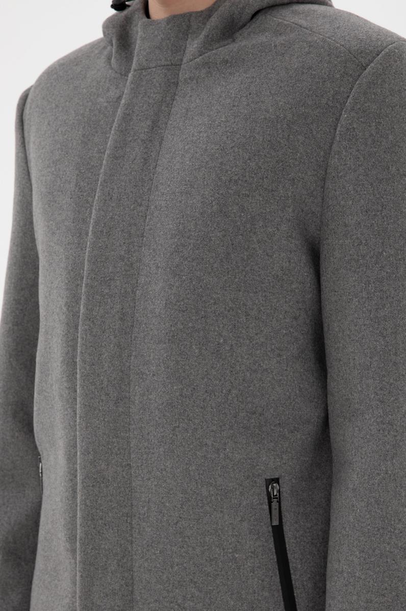 Erkek Gri Kaşe Kaban