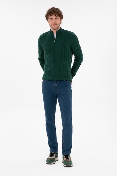 Erkek Yeşil Jean Pantolon