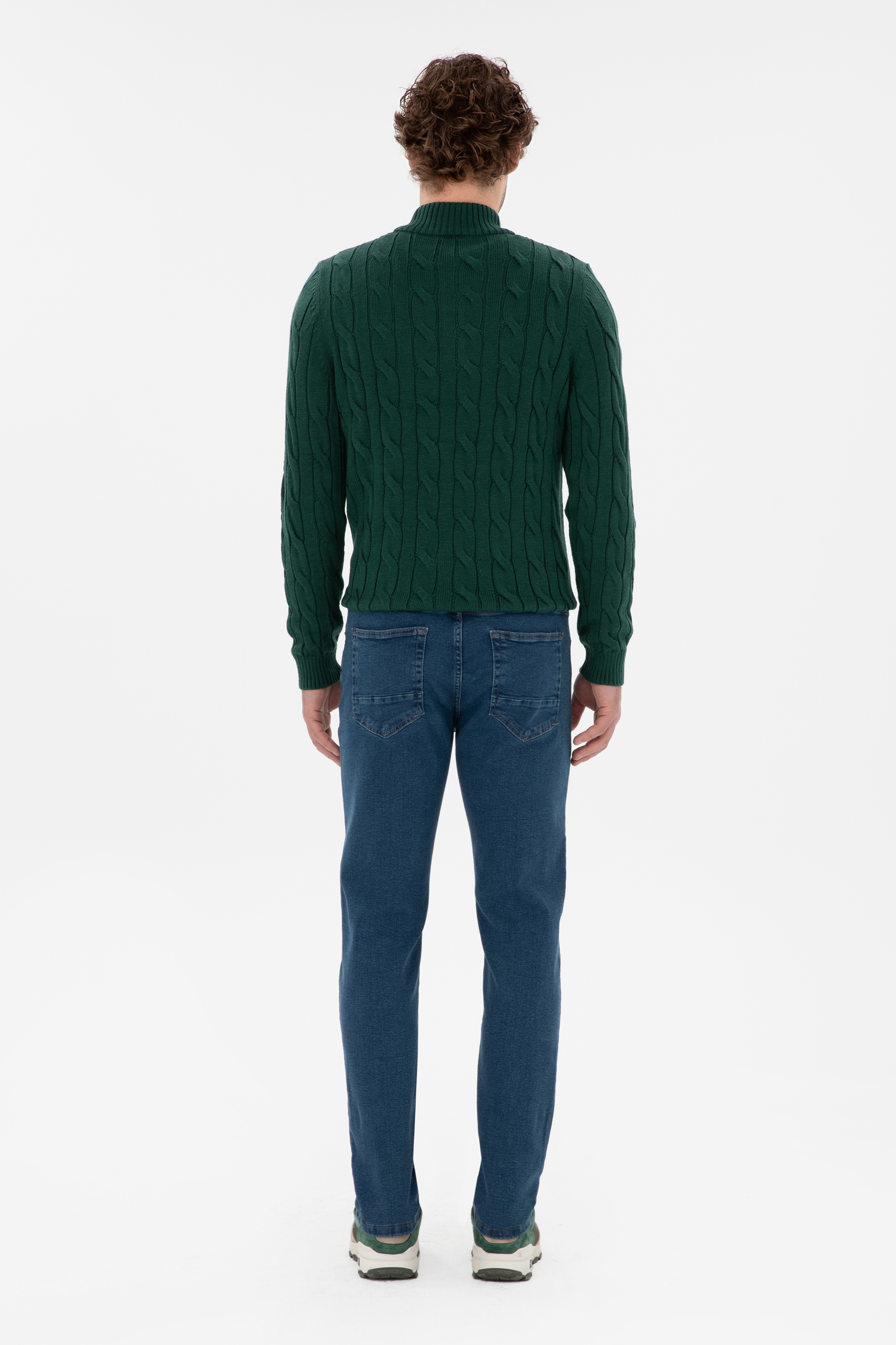 Erkek Yeşil Jean Pantolon - Image 4