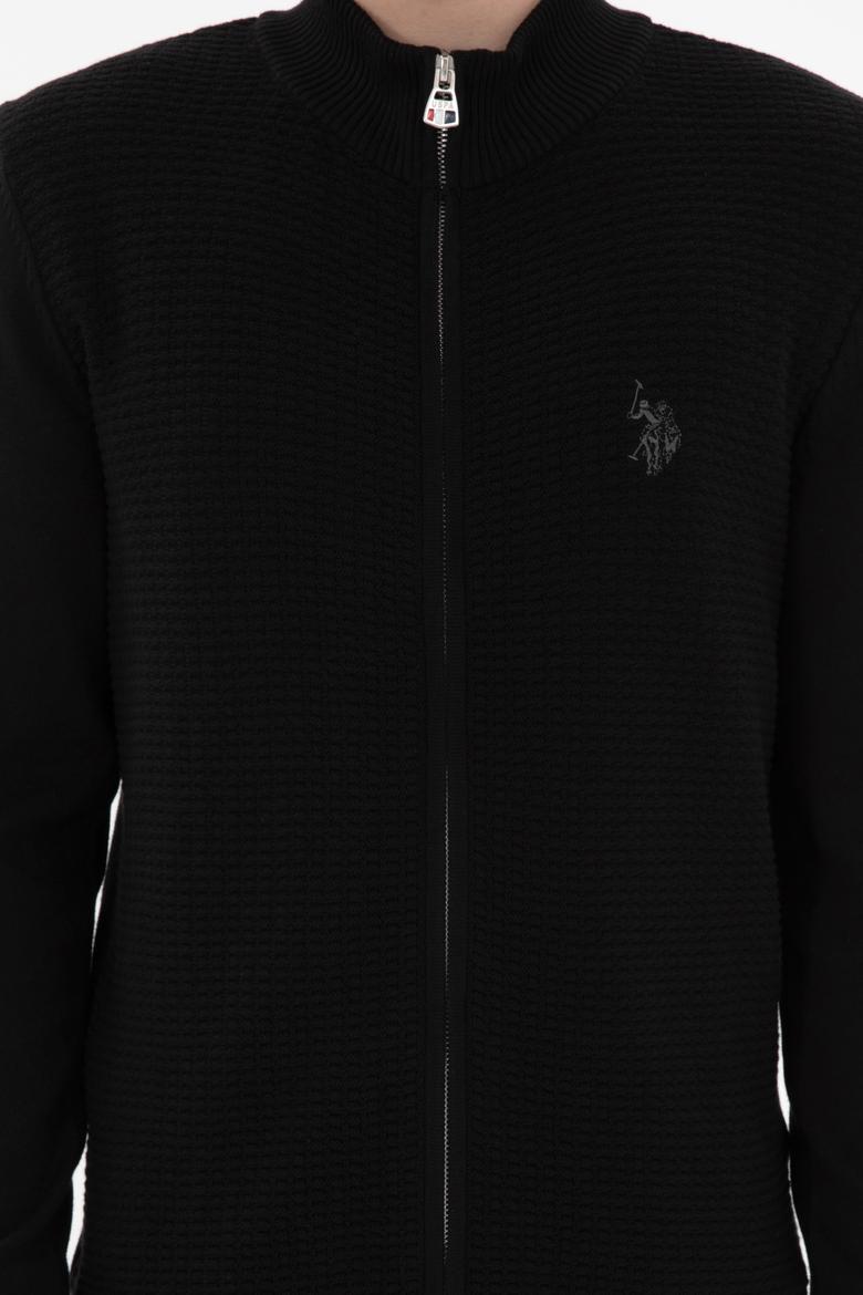 Erkek Siyah Basic Triko Hırka - 50294738028