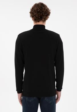 Erkek Siyah Basic Triko Hırka - 50294738028