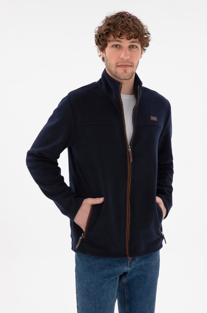 Erkek Lacivert  Polar Örme Hırka